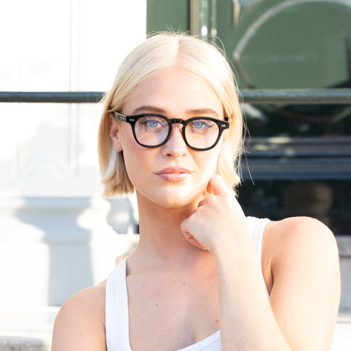 BOJO Midnight black round blue light glasses – view 6