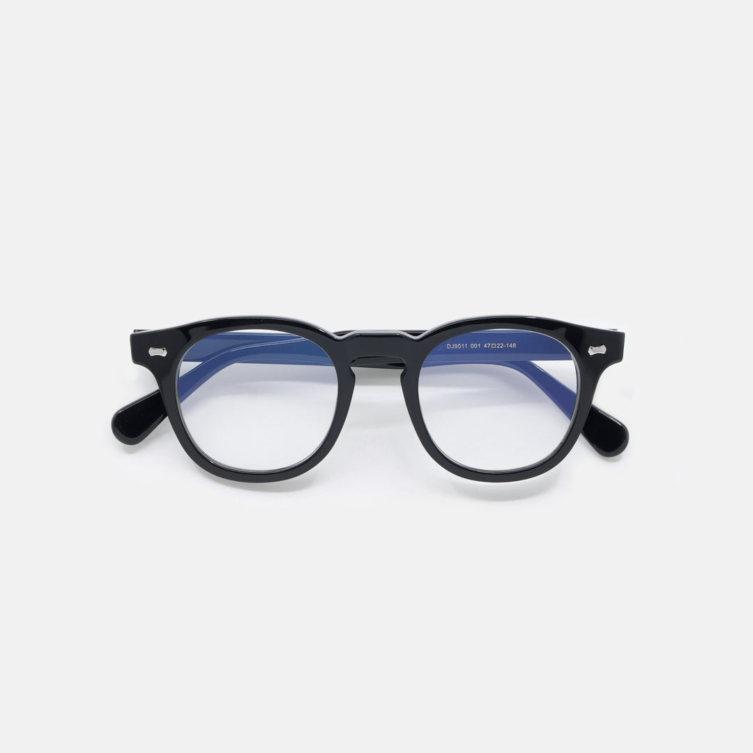 BOJO Midnight black round blue light glasses