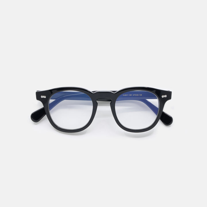 BOJO Midnight black round blue light glasses