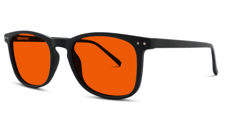Taylor black frame red-lens glasses – view 3