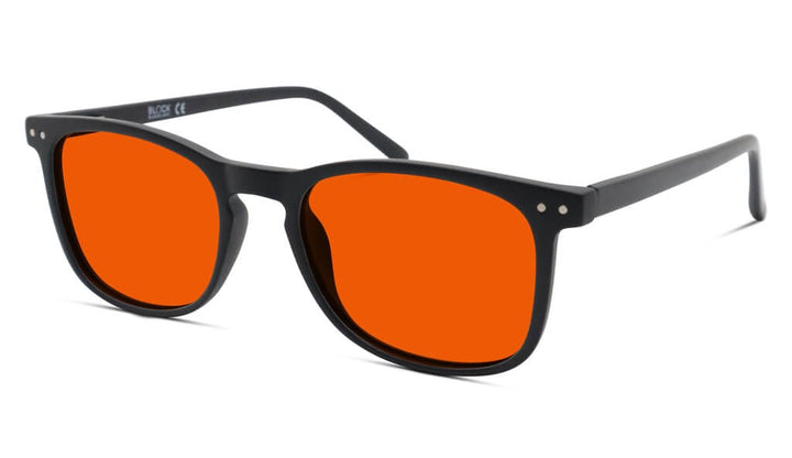 Taylor black frame red-lens glasses – view 2